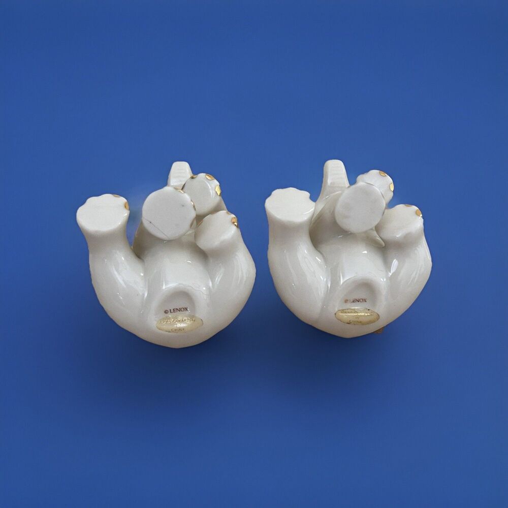 Lenox Elephants 24K Gold Trim Porcelain Figurines Trunk Up 2.5" Lot of 2 - Picture 12 of 12